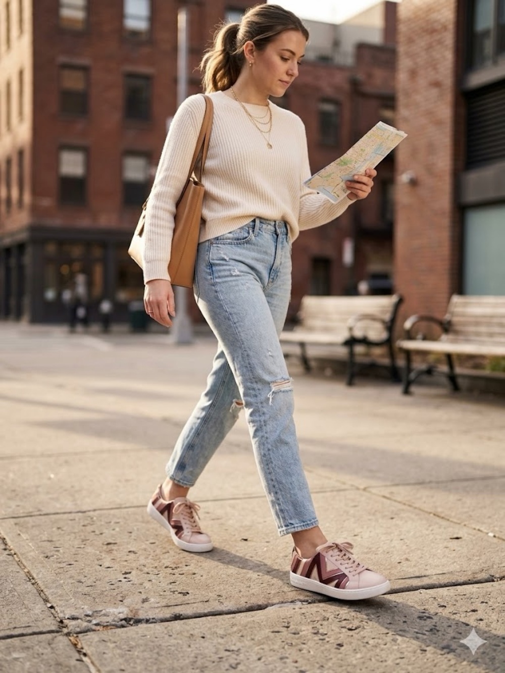 🧡| MICHAEL KORS Whitney Tennis Sneaker Women Pink Burgundy Leather Striped
